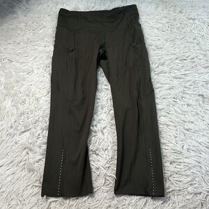 Lululemon Fast & Free Crop II *Nulux 19" Dark Olive